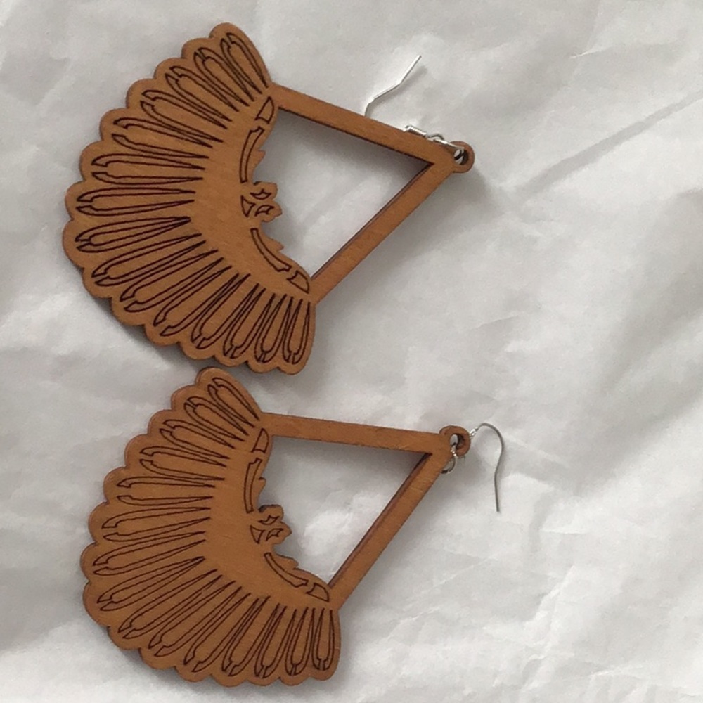 Wooden pierced hand made earrings